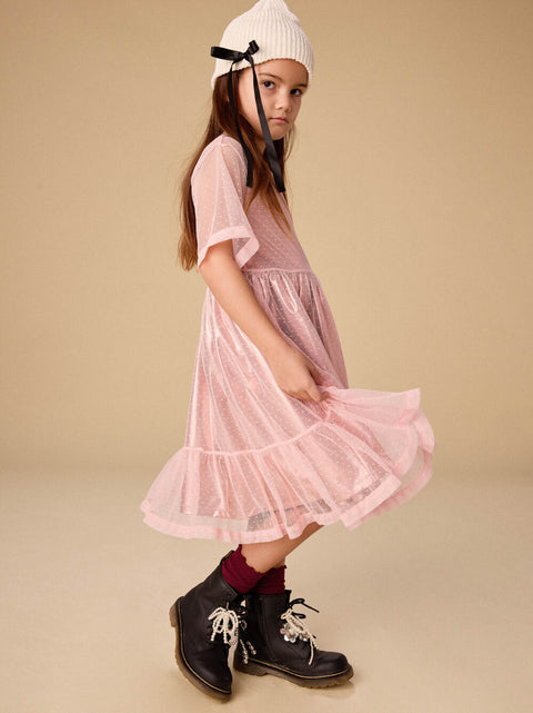 Layered Tulle and Foil Dress - Cherry Blossom