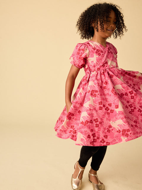 Tie Wrap Dress - Wandering Deer Floral