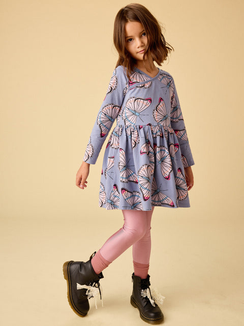 Wrap Dress (Long Sleeve) - Butterfly Dance