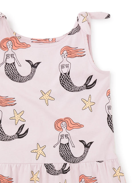 Tie Shoulder Drop Hem Dress - Mermaid Folklorico