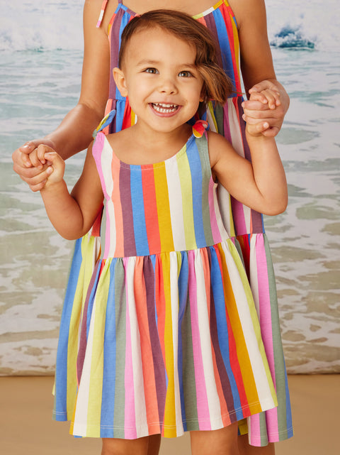 Tie Shoulder Baby Dress - Lisbon Stripe