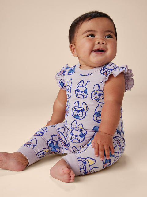 Pocket Flutter Romper - French Bulldogs