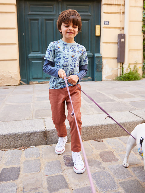 Tee (Long Sleeve) - French Bulldogs Layered Sleeve