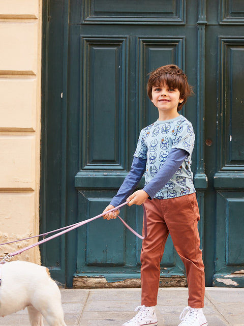 Tee (Long Sleeve) - French Bulldogs Layered Sleeve