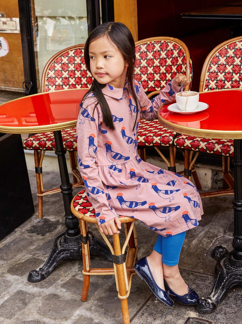 Collared Long Sleeve Shirt Dress - Fashion Pigeon