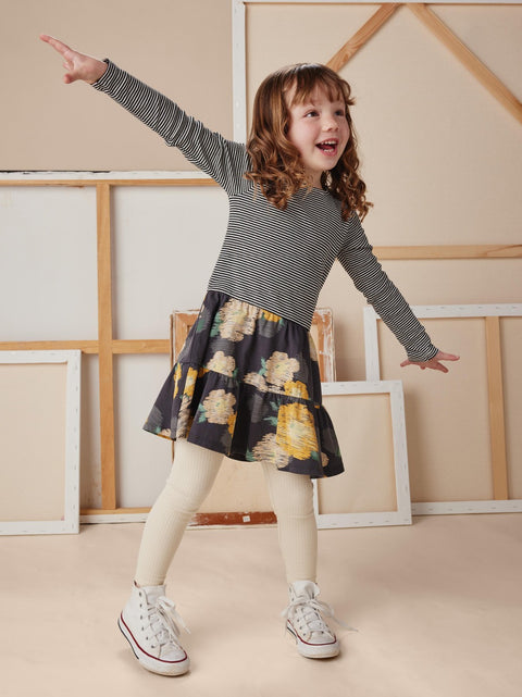 Tiered Skirted Twirl Dress - Impressionist Roses