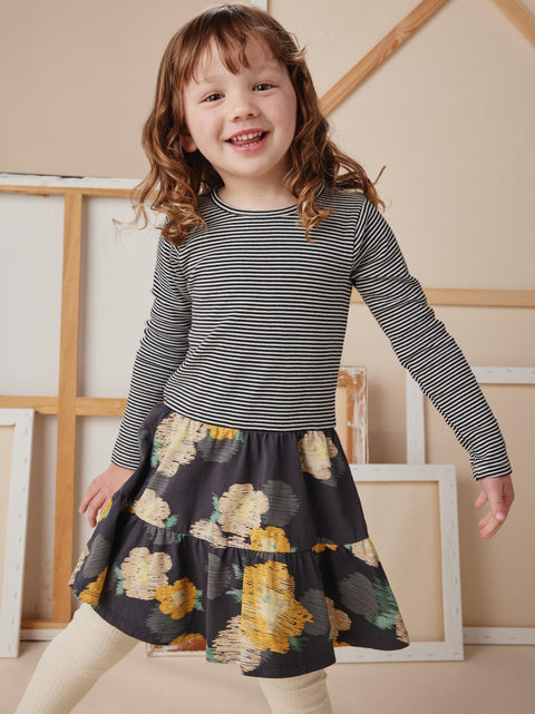 Tiered Skirted Twirl Dress - Impressionist Roses