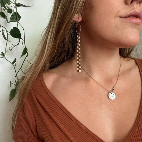 Earrings - Checkered Set Rust