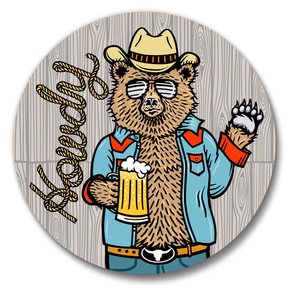 Magnetic Bottle Opener - Howdy Cowboy Bear