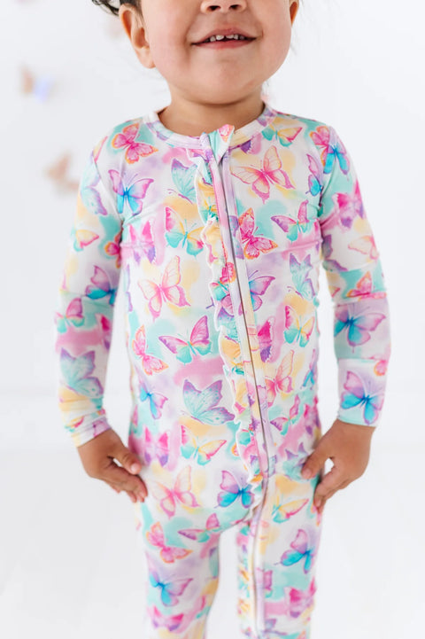 Ruffle Convertible Romper - Dahlia