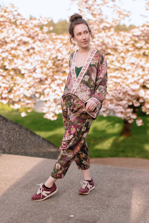 Linen Cropped Artist Pant - Make A Wish w/ Wishbone, Dandelion