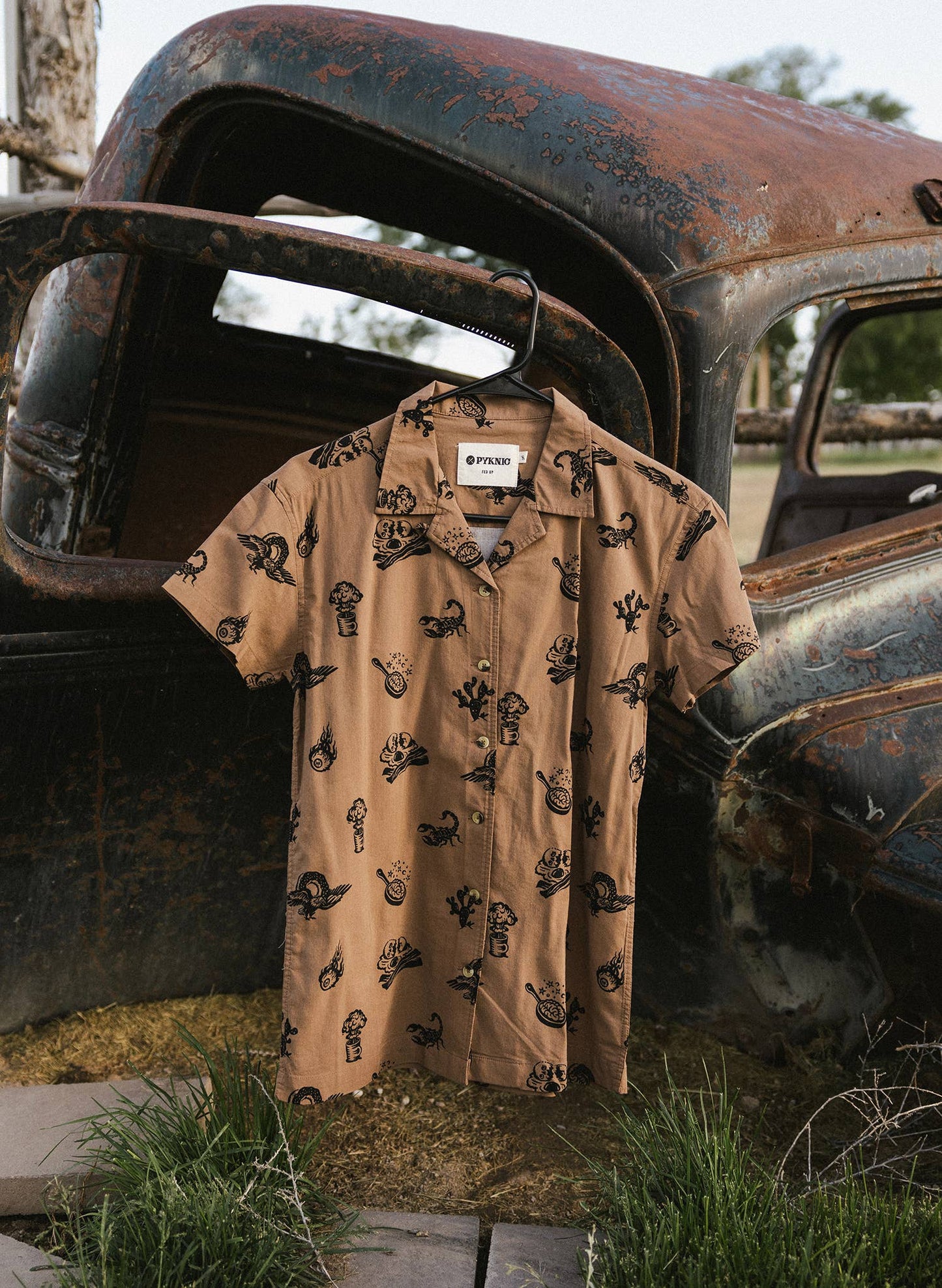 Button-Up Shirt (Mens) - Brain Fried Desert