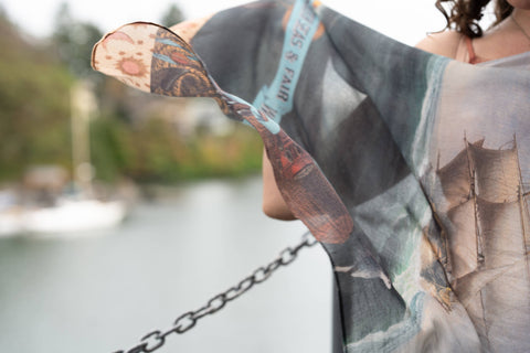 Scarf (Bamboo) - Hold Fast Boat, Sun, Moon & Rainbow