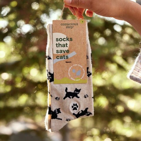 Socks that Save Cats - Beige Cats