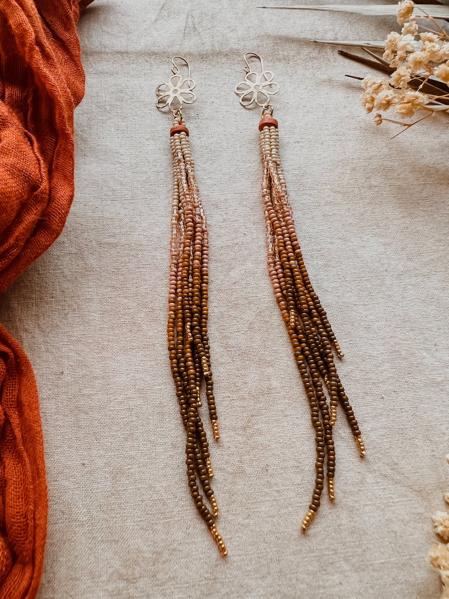 Earrings - Wildflower Set In Terracotta
