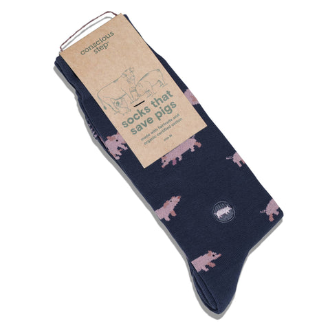 Socks that Save Pigs - Navy