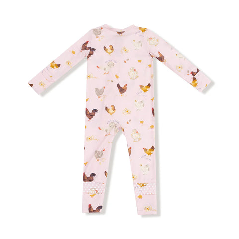 Coverall (2 Way Zipper) - Collector Chickens Pink