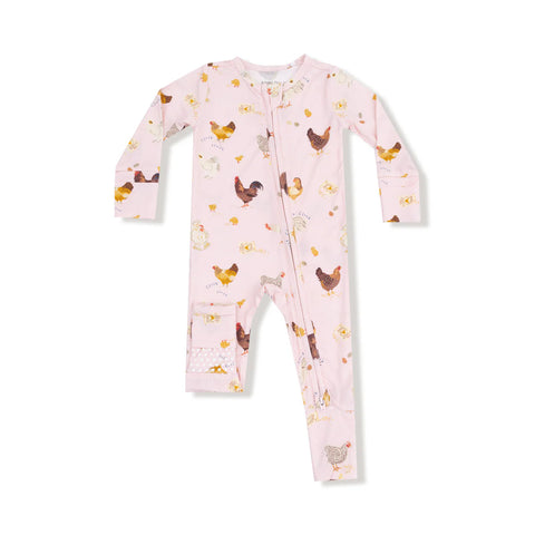 Coverall (2 Way Zipper) - Collector Chickens Pink