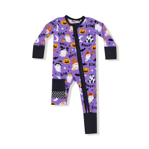 Coverall (2 Way Zipper) - Costumed Ghost Purple Glow in the Dark