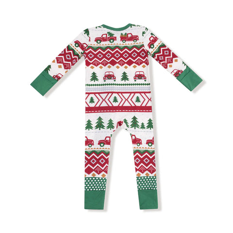 Coverall (2 Way Zipper) - Red Truck Fair Isle