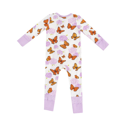 Coverall - Monarch Butterflies & Milkweed (2 Way Zipper)