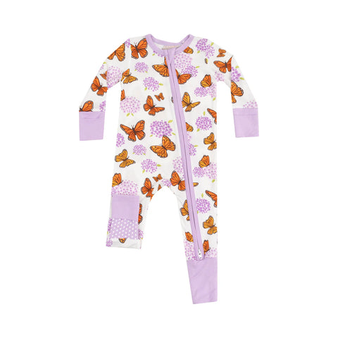 Coverall - Monarch Butterflies & Milkweed (2 Way Zipper)