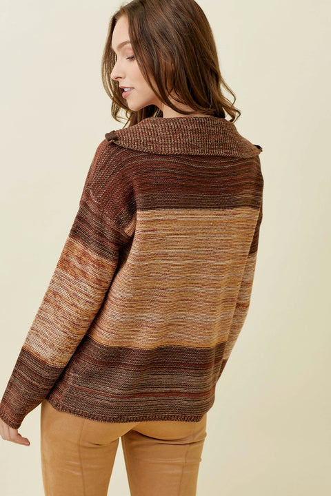 Top - Multi Color Sweater Maple Mix