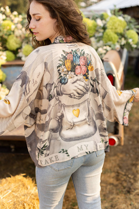 Bamboo Bohemian Cropped Kimono - Take My Hand