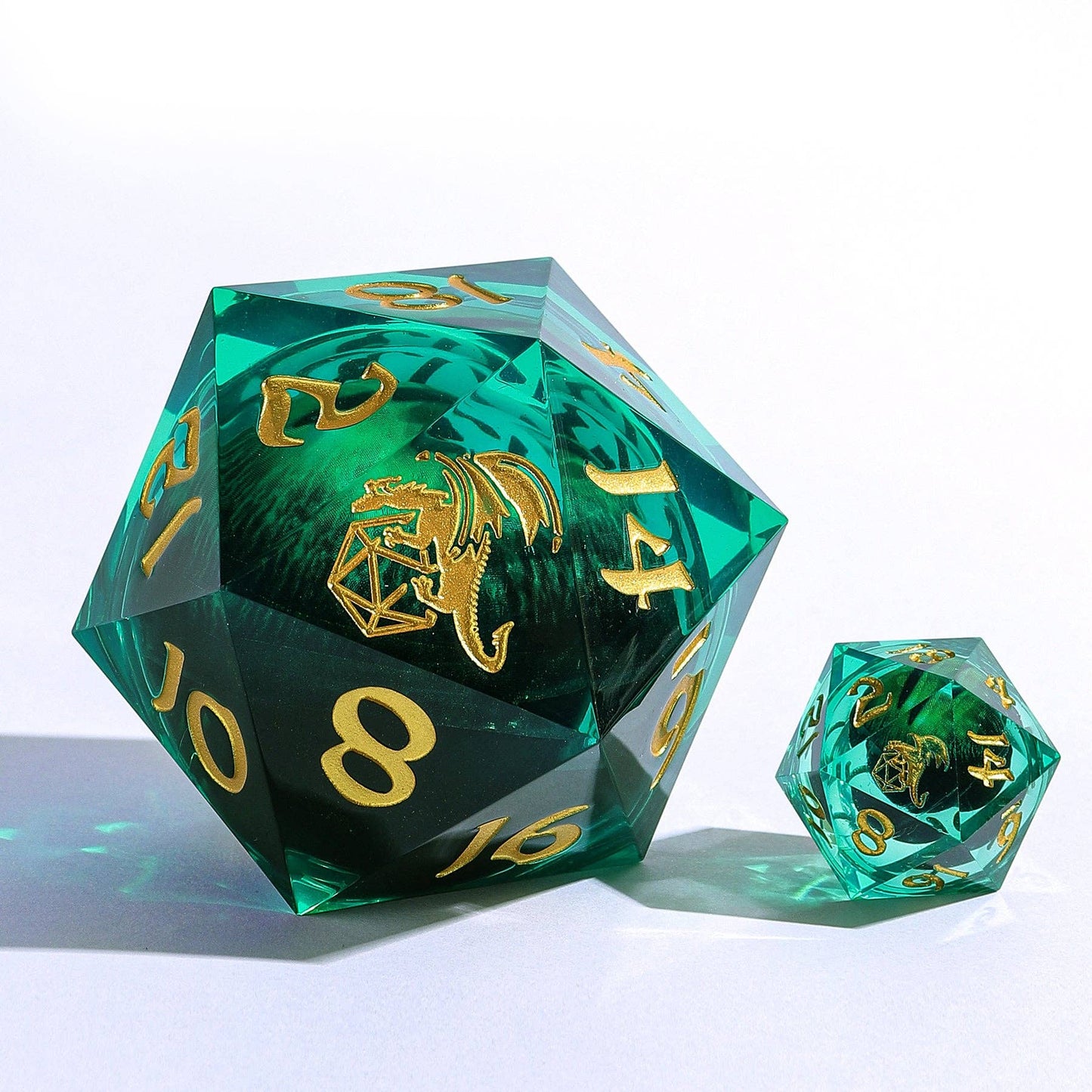 Sharp Edged Resin LED 55mm D20 - Beholder's Gaze Green