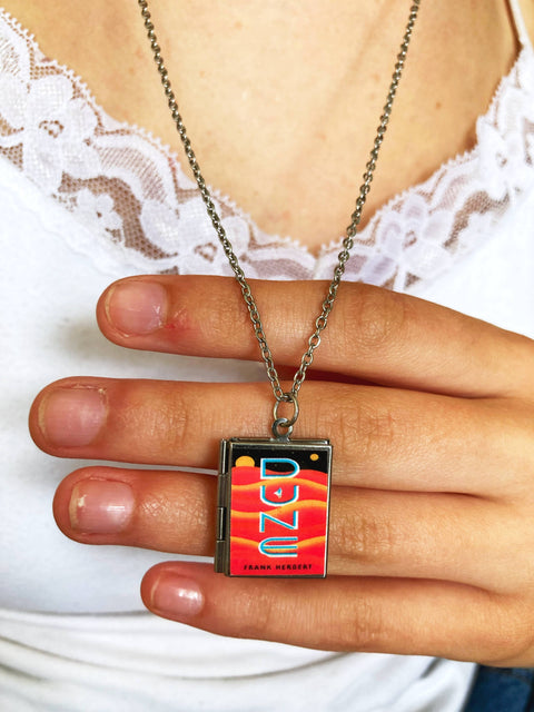 Necklace - Book Locket Dune: Stainless Steel