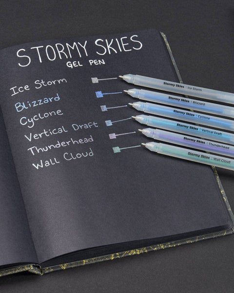 Gel Pens (6 Pack) - Stormy Skies