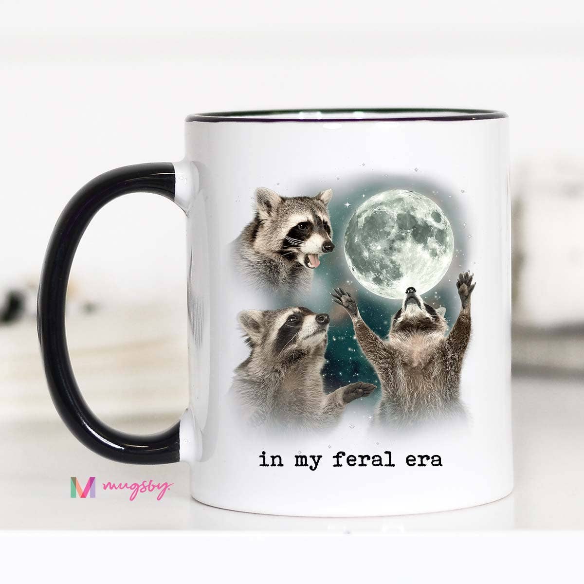 Mug (Ceramic) - In My Feral Era Raccoon Moon (15oz)
