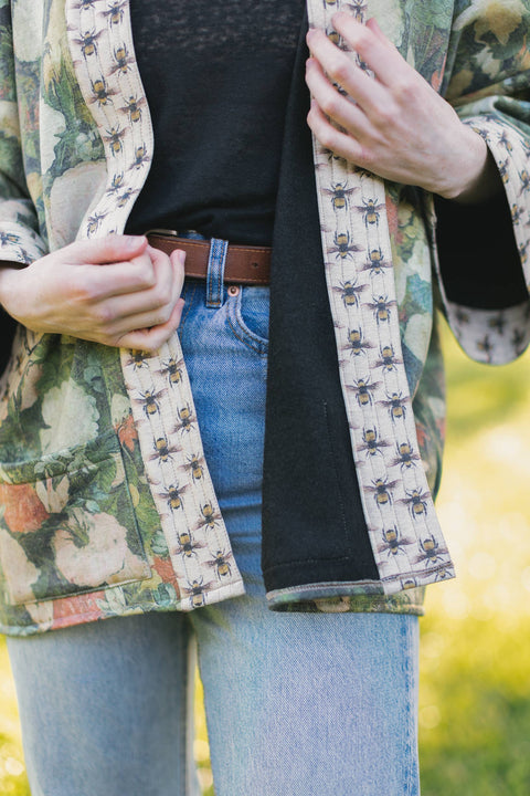 Fleece Lined Cozy Cardigan Kimono Jacket - I Dream in Flowers