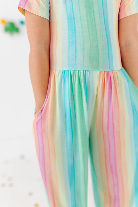 Kid's Jumpsuit - Rainbow Stripe
