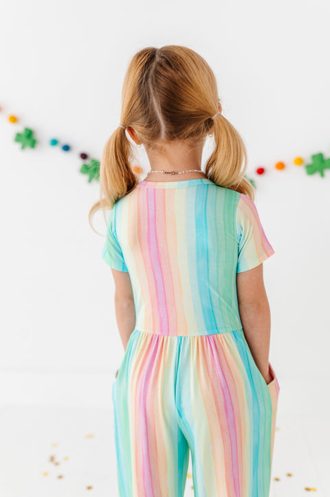 Kid's Jumpsuit - Rainbow Stripe