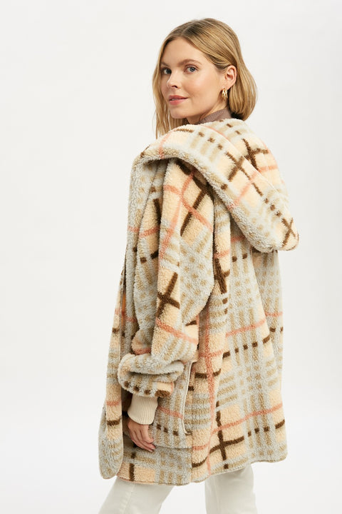 Hoodie - Checkered Open Fur