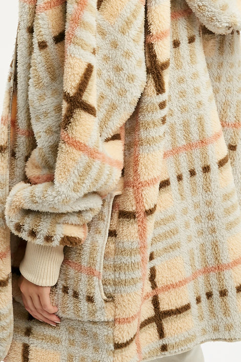 Hoodie - Checkered Open Fur