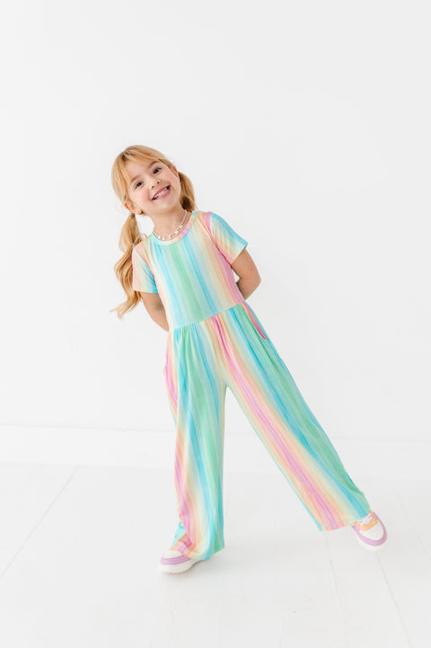 Kid's Jumpsuit - Rainbow Stripe