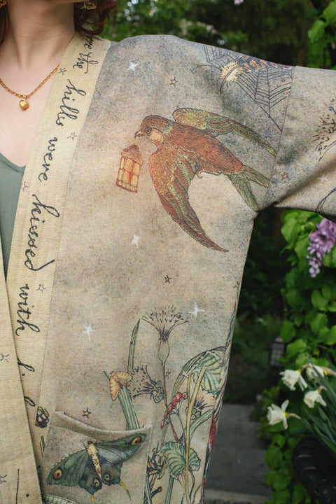 Fleece Cottage Cardigan Kimono Jacket - Lovelight