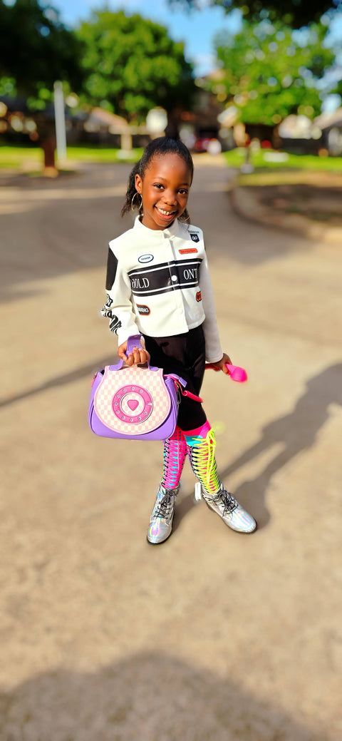 Handbag - Ring Ring Phone (Pastel Checkerboard)