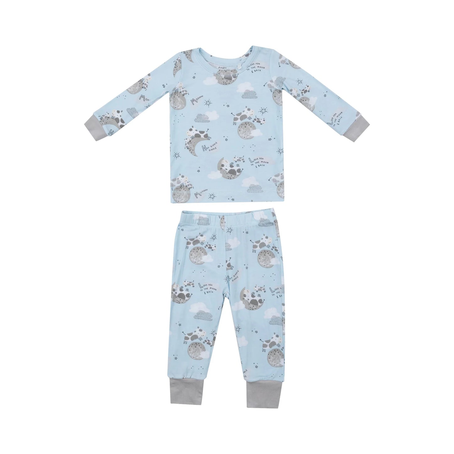 2 Piece Pajamas - I Love You to the Moon Cows