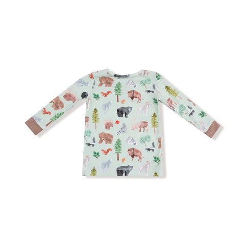2 Piece Pajamas (Long Sleeve) - American Woodland Animals