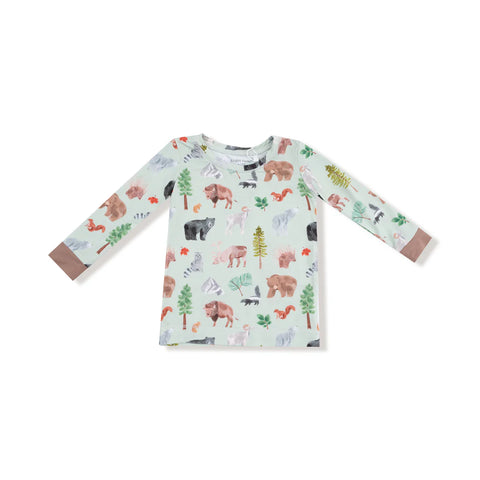2 Piece Pajamas (Long Sleeve) - American Woodland Animals