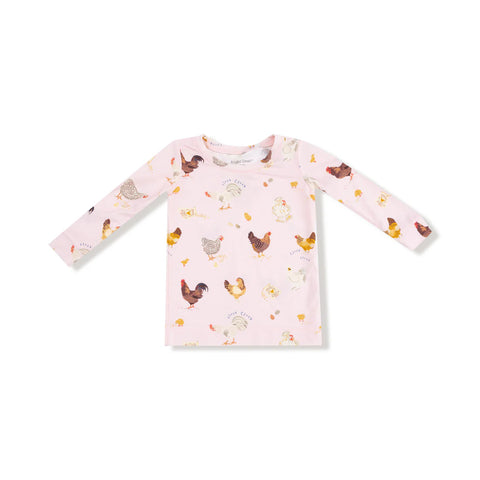 2 Piece Pajamas (Long Sleeve) - Collector Chickens Pink