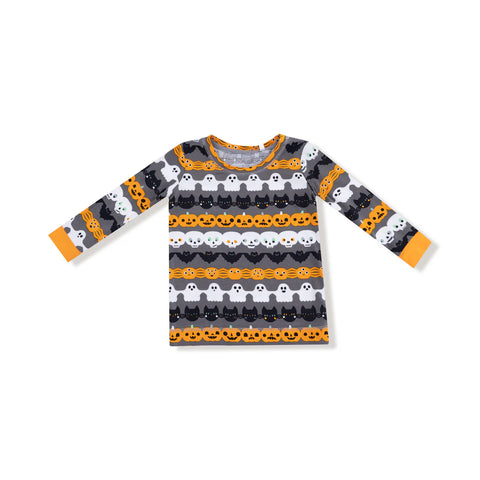 2 Piece Pajamas (Long Sleeve) - Halloween Paper Garland Glow in the Dark