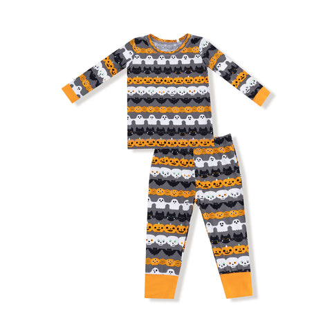 2 Piece Pajamas (Long Sleeve) - Halloween Paper Garland Glow in the Dark
