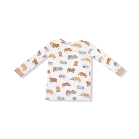 2 Piece Pajamas (Long Sleeve) - Napping Puppies