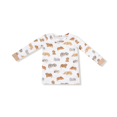 2 Piece Pajamas (Long Sleeve) - Napping Puppies