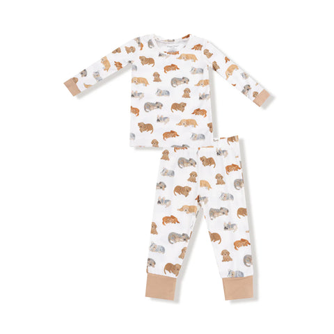2 Piece Pajamas (Long Sleeve) - Napping Puppies
