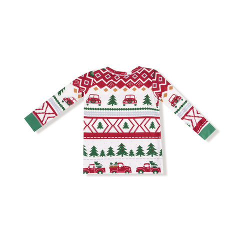 2 Piece Pajamas (Long Sleeve) - Red Truck Fair Isle